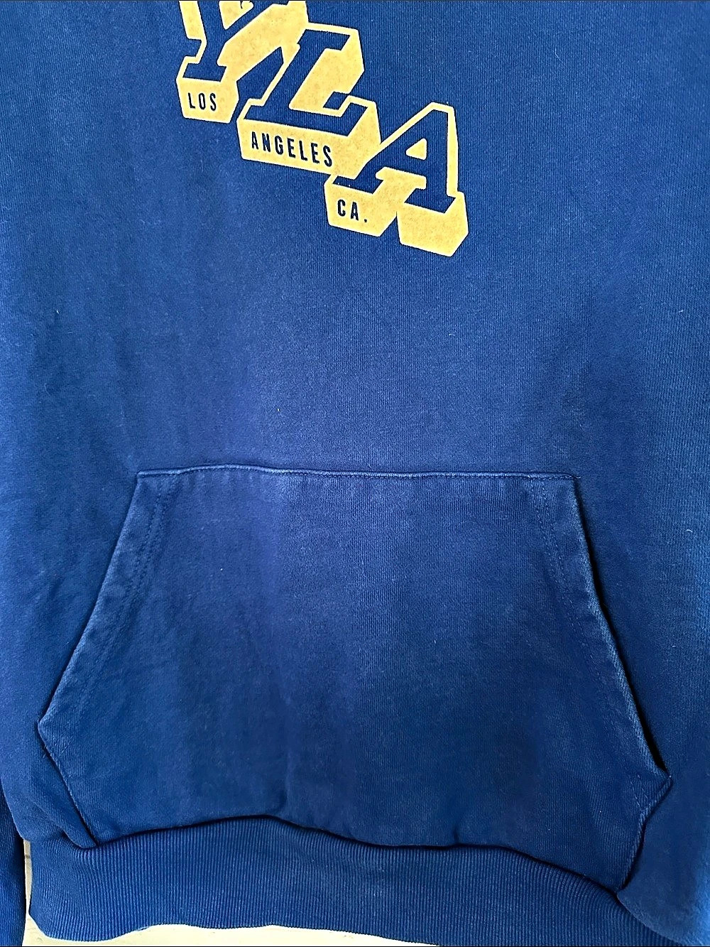 YoungLA Blue Graphic Pullover Hoodie with Kangaroo Pocket and Snaps at Neck S - Picture 10 of 12